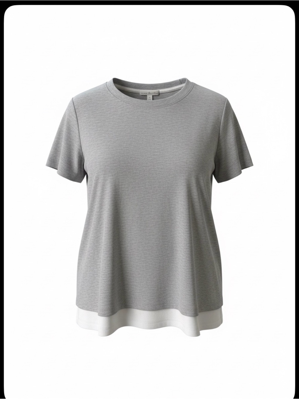 nine britton Light Heather Gray Short Sleeve Tee with White Hem
